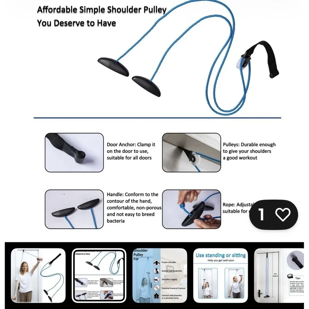 Shoulder Pulley for Physical Therapy, Pulleys Metal Bracket,Pulley Over the Door